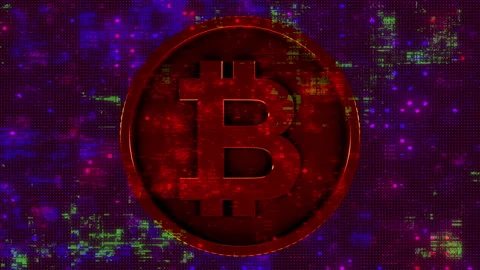 4k Digital Bitcoin. Looped Background Video stock 152040129