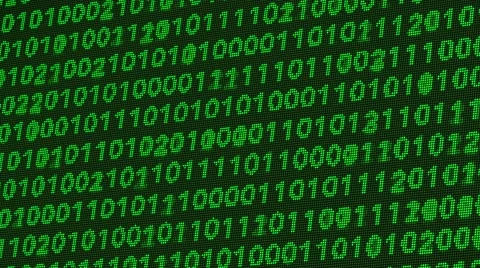 4K Digital Coding Calculations on a Low Resolution Retro Monochrome VGA Monit Stock Footage 63176746