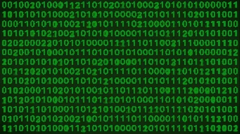 4K Digital Coding Calculations on a Low Resolution Retro Monochrome VGA Monit Stock Footage 63176759