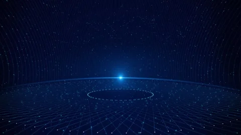 4K Digital cyberspace empty theatre stage podium studio particles Business Stock Footage 311674504