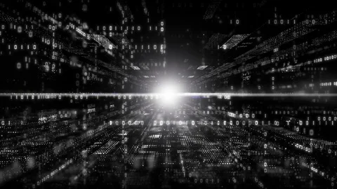 4K Digital Cyberspace With Particles And... | Stock Video | Pond5