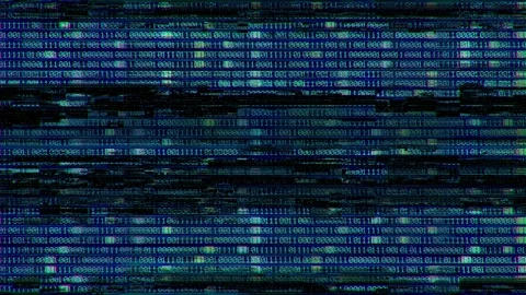 4k Digital Glitch Binary Codes Scanlines 库存影片 125130625