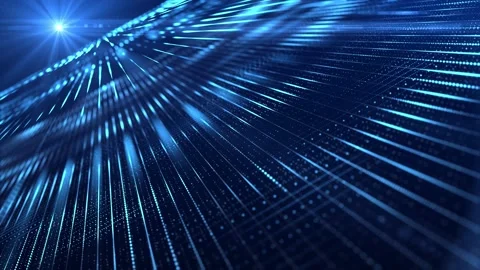 4K Digital glowing neon lines transformation Binary code Programming Loop Stock Footage 180295875