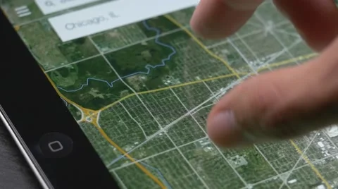 4K Digital Map Searching Tablet Device 库存影片 42911603