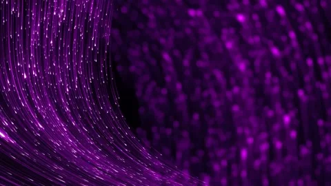4K Digital Motion Graphic of Purple Particle Optical Fiber Stream Видео 339269233