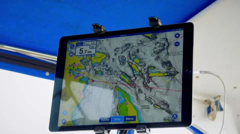 4K Digital Nautical Navigation Map, Sea Chart Navigational Digram Stock Footage 67946963