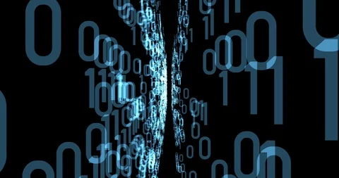 4K Digital Number Program Code Stream 3D Motion Graphic Stock Footage 122271504