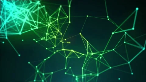 4K Digital Plexus background. Business technology green background Stock Footage 183670620