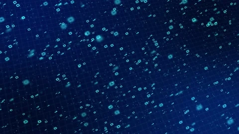 4K Digital technologies. Binary code random numbers glowing Blue background. Vidéo 157732573
