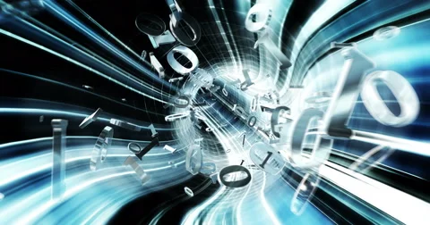 4K Digital Tunnel - Binary Numbers Видео 50049193