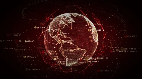 4K Digital World Data Red Video stock 65067223