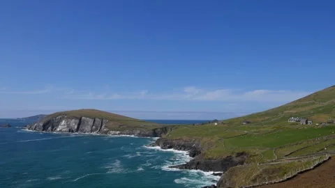 4K Dingle Peninsula Slea Head Drive Dunmore Head Coastal Geomorphology Stock-Footage 334455219