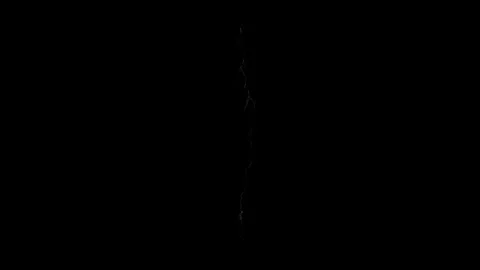 4K Direct Lightning Bolt Strike Energy VFX Overlay on Black Background Stock Footage 340595996