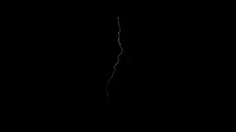 4K Direct Plasma Electric Lightning Strike Overlay on Black Background Stock Footage 344402174