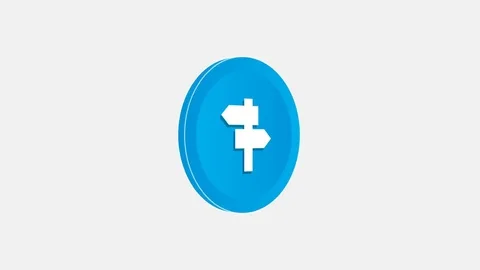 4k - Direction spinning icon on white background Stock Footage 72472990