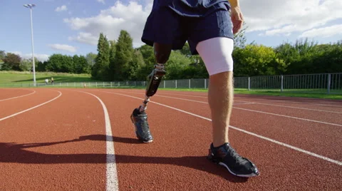 4K Disabled athlete with prosthetic leg Stock Video Pond5