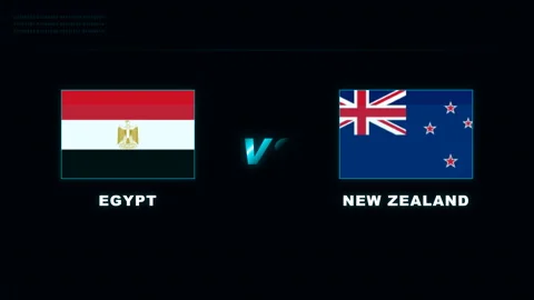 4K Display Soccer Egypt vs New Zealand Flags Match Stock Footage 335688502