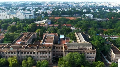 4k dji mavic 2 drone india madurai medical college 02 Stock Footage 134917142