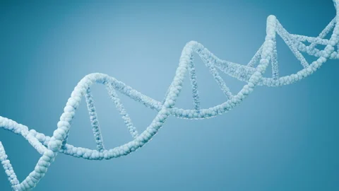 4K DNA Helix Loop, Rotating Blue Genetic Spiral on Blue Background Stock Footage 326532304