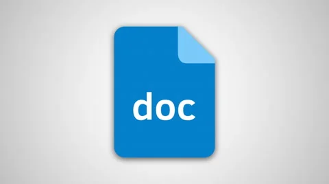 4K - doc file extension icon symbol round logo Stock Footage 61474393