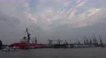 4k Docks and sightseeing boat at evening in Hamburg harbour 4k or 4k+ Resolution