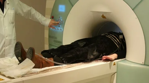 4k, Doctor makes an MRI to the patient  at the hospital Stock Footage