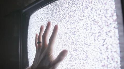 4K Dolly Across Hand on Static TV Wide 스톡 동영상 93405910
