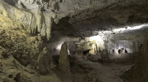 4k dolly shot of a limestone cave Stock Footage 61959145