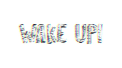 4k Doodle Wake Up text With Twitch Effect Stock Footage 95127733