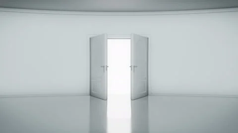 4K Door Opening with white background (alpha matte) Stock-Footage 60371005