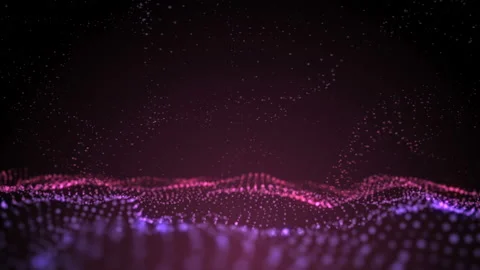 4K Dots wave. Glowing neon particles. Curve waves structure. 스톡 동영상 112107365
