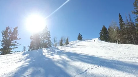 4K DOWNHILL SKIING 3 스톡 동영상 105838804