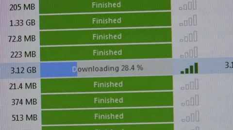 4k downloads possible piracy close up on monitor with percentage Stock Footage