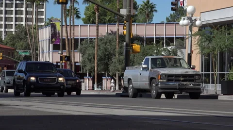 4K Downtown Tucson Arizona Street Traffic Stock Footage