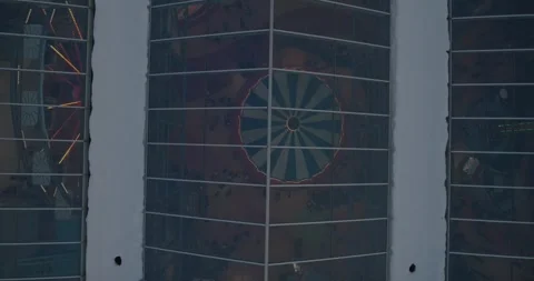 4K Downward Drone Shot Over Skylight Atop Nickelodeon Universe Mall Of America Stock Footage 257417716