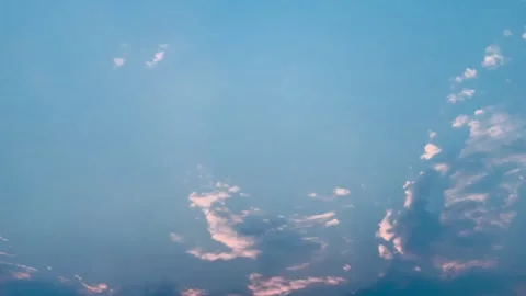 4K Dramatic Blue Clouds With Soft Sunlight and Slow Camera Movement Stock Footage 341337328