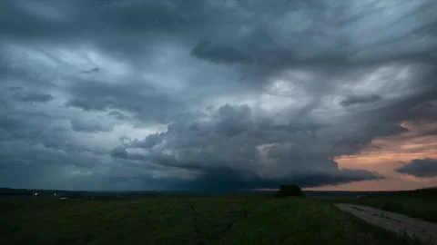 4K Dramatic, Cinematic Lightning Storm Timelapse - Long-duration, Prores Stock Footage 317910309
