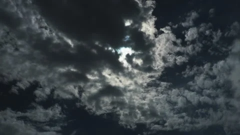 4K Dramatic Cloud Break and Sun Reveal Time-Lapse Stock Footage 318950161