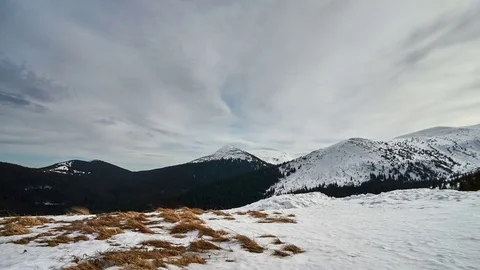 4K. Dramatic Storm in Mountains sky. Sunset color clouds move. Time-lapse. Stock Footage 84210012