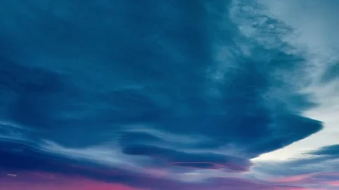 4K. Dramatic Storm in Mountains sky. Sunset color clouds move. Time-lapse. Stock Footage 84211085