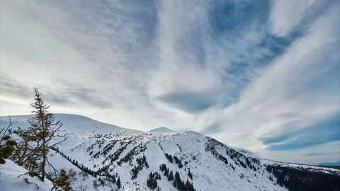 4K. Dramatic Storm in Mountains sky. Sunset color clouds move. Time-lapse. Stock Footage 84211906