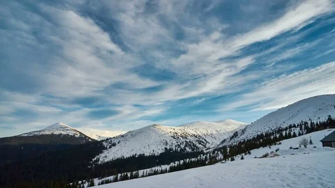 4K. Dramatic Storm in Mountains sky. Sunset color clouds move. Time-lapse. Stock Footage 84211985