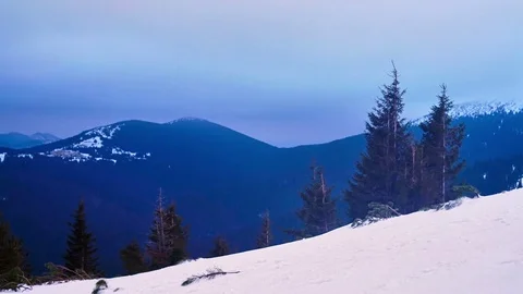 4K. Dramatic Storm in Mountains sky. Sunset color clouds move. Time-lapse. Stock Footage 84213719