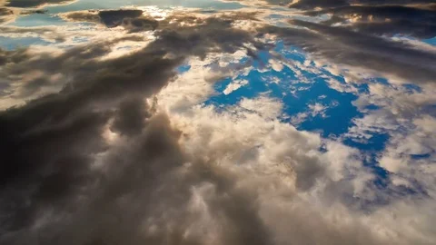 4K. Dramatic Storm in Mountains sky. Sunset color clouds move. Time-lapse. Stock Footage 84214155