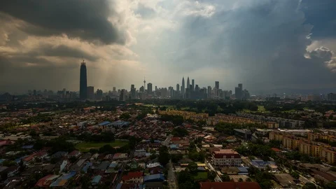 4k dramatic timelapse of Kuala Lumpur Stock Footage 90736659