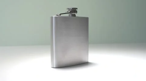 4K Drinking Hip Flask Alcohol Stock Footage 61568464
