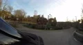 4K driving car in small town in Sweden in dusk just before sun going down 4k or 4k+ Resolution