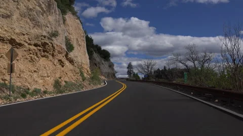 4K Driving POV Winding Country Road Past Motorcyclists Stock Footage
