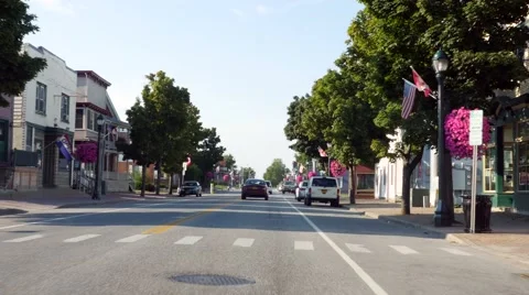 4K Driving Through Rouses Point Town Center New York State Stock Footage 41392473