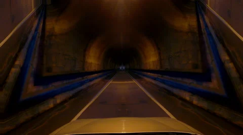 4k driving through strange mirrored, distorted tunnel Stock Footage 42915161